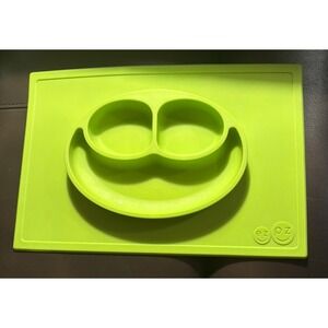 ezpz Green 100% Silicone Suction Placemat/Divided Plate Used